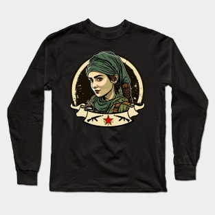 Solidarity with the YPJ / YPG Kurdish Long Sleeve T-Shirt